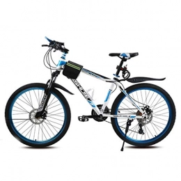 JLFSDB Mountain Bike JLFSDB Mountain Bike Mountain Bicycles 26" Inch MTB Bike 21 / 24 / 27 Speed Lightweight Carbon Steel Frame Dual Suspension Disc Brake (Color : Blue, Size : 24speed)