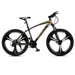JLFSDB Mountain Bike JLFSDB Mountain Bike, Unisex Hardtail Mountain Bicycles, Dual Disc Brake Front Suspension, Carbon Steel Frame, 26 Inch Mag Wheel (Color : Gold, Size : 21 Speed)