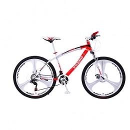 jooe Bike jooe Adult Mountain Bike 24 Inch Wheels Dual Disc Brake Men And Women 21 24 27 30 Variable Speed Integrated Wheel Student Bicycle, 24speed-Red