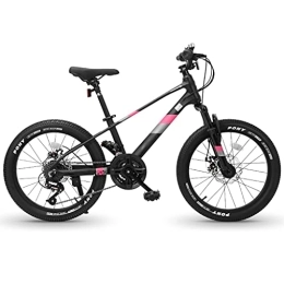 Jrechio Mountain Bike Jrechio 20-Inch Mountain Bike Mens / Womens Alloy Frame 21 Speed Disc Brakes Youth Students Off-road Racing (Color : Black) sunyangde