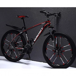 JUZSZB Bike JUZSZB Adult Mountain Bike Trail Bicycles, 26 Inch Aluminum Alloy Mountain Bike With 30 Speeds And Off Road Shock Absorption C Black Red