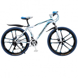 JUZSZB Mountain Bike JUZSZB Adult Mountain Bikes, 26 Inch Adult Mountain Off Road Bicycle27 Kinds Of Speed Changedouble Disc Brake Speed Shock Absorption Aluminum Alloy Bicycle White Blue C