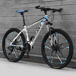 JUZSZB Bike JUZSZB Mountain Bike, 26 Inch Aluminum Alloy Mountain Bike With 30 Speeds And Off Road Shock Absorption White Blue 30 Speed