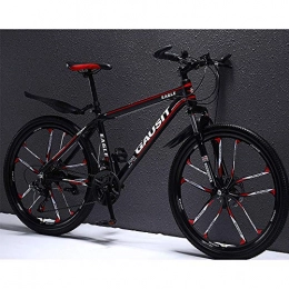 JUZSZB Bike JUZSZB Mountain Bike Adult Cycling Bicycle, 26 Inch Aluminum Alloy Mountain Bike With 24 Speeds And Off Road Shock Absorption Black Red C