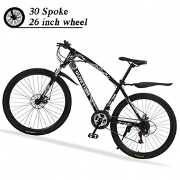 KaiKai Mountain Bike KaiKai 26 Inch Hardtail Mountain Bikes with Disc Brakes, 27 Speed Mens Hybrid Bicycles Suspension Fork, High-Carbon Steel Frame All Terrain MTB, Blue, 40 spokes (Color : Black, Size : 30 spokes)