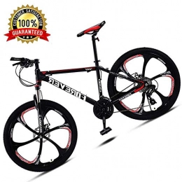 KaiKai Bike KaiKai Hardtail Mountain Bike 26 Inch Mens Trail Bike with Disc Brakes / Suspension Fork, 6 Spoke Wheels High Carbon Steel MTB Gravel Road Bike, Red, 30 Speed (Color : Red, Size : 27 Speed)