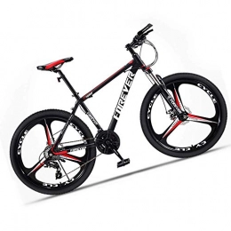 KaiKai Bike KaiKai Hardtail Mountain Bike for Men and Women, Fork Suspension Gravel Road Bike with Disc Brakes, 3 Spoke Wheel Carbon Steel MTB, White, 21 Speed 26 Inch (Color : Red, Size : 21 Speed 26 Inch)