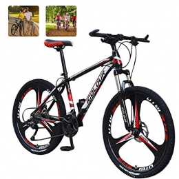 KaiKai Bike KaiKai Hardtail Mountain Trail Bike 24 Inch, 3-Spoke Wheels Fork Suspension Mens Trail Bike with Disc Brakes, Carbon Steel Frame Bicycle MTB, Red, 21 Speed (Color : Red, Size : 30 Speed)