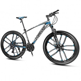 KaiKai Bike KaiKai Mountain Bikes, Men's 26-Inch Mountain Trail Bike, Adult Aluminum Frame Anti-Slip Bikes, 24-27-30-33 Speed Overdrive Hardtail Mountain Bike, blue 10 Spoke, 30 speed
