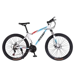 Kays Mountain Bike Kays 21 Speed Gears Mountain Bike 26 In Wheel MTB High Carbon Steel Frame With Daul Disc Brakes For Adults Mens Womens(Color:White)