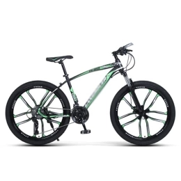 Kays Mountain Bike Kays 26 Inch Mountain Bike High Carbon Steel MTB Bicycle For Adult 21 / 24 / 27 Speed Double Disc Brake Outroad Mountain Bicycle For Men Women(Size:27 Speed, Color:Green)