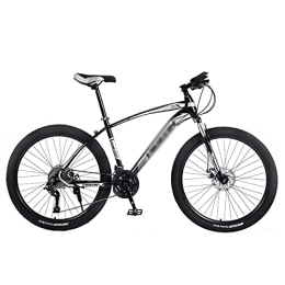 Kays Mountain Bike Kays 26 Inch Wheels Mens Mountain Bikes 21 / 24 / 27 Speed With Dual Disc Brake High-Tensile Carbon Steel Frame For A Path, Trail & Mountains(Size:27 Speed, Color:Black)