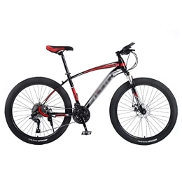 Kays Bike Kays Front Suspension Mens Bicycle 21 / 24 / 27 Speed 26" Wheels Dual Disc Brakes Mountain Bikes For Adult For A Path, Trail & Mountains(Size:21 Speed, Color:Red)