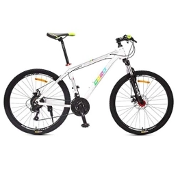 Kays Mountain Bike Kays Mountain Bike, 26”Aluminium Frame Hardtail Bicycles, Dual Disc Brake And Locking Front Suspension, 27 Speed (Color : White)