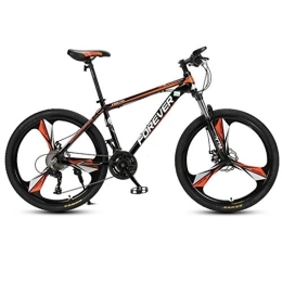 Kays Bike Kays Mountain Bike, 26 Inch Carbon Steel Frame Hard-tail Bicycles, Double Disc Brake And Front Suspension, 24 Speed (Color : Orange)