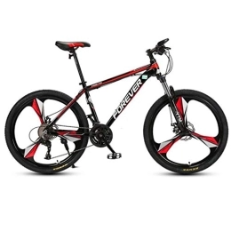 Kays Bike Kays Mountain Bike, 26 Inch Carbon Steel Frame Hard-tail Bicycles, Double Disc Brake And Front Suspension, 24 Speed (Color : Red)