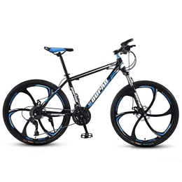 Kays Bike Kays Mountain Bike, 26 Inch Men / Women Wheels Bicycles, Front Suspension Dual Disc Brake, Carbon Steel Frame, 21 / 24 / 27 Speeds (Color : Black+Blue, Size : 27-speed)