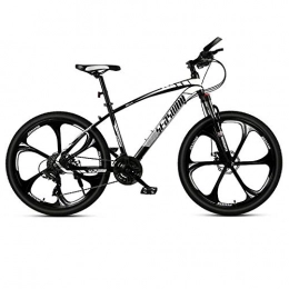 Kays Mountain Bike Kays Mountain Bike, 26 Inch Mne / Women MTB Bicycles, Carbon Steel Frame, Front Suspension Dual Disc Brake, 21 / 24 / 27 Speeds (Color : Black+White, Size : 21 Speed)