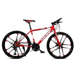 Kays Bike Kays Mountain Bike, 26 Inch Mountain Bicycles 21 / 24 / 27 / 30 Speeds Carbon Steel Frame Front Suspension Disc Brake (Color : Red, Size : 21speed)