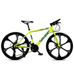 Kays Mountain Bike Kays Mountain Bike, 26 Inch Mountain Bicycles Carbon Steel Frame 21 / 24 / 27 / 30 Speeds Front Suspension Disc Brake (Color : Yellow, Size : 27speed)