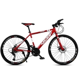 Kays Bike Kays Mountain Bike, 26 Inch Mountain Bicycles Lightweight Carbon Steel Frame 21 / 24 / 27 / 30 Speeds Front Suspension Disc Brake (Color : Red, Size : 21speed)
