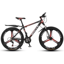 Kays Mountain Bike Kays Mountain Bike, 26 Inch Unisex Mountain Bicycles Carbon Steel Frame 21 / 24 / 27 Speeds Front Suspension Disc Brake (Color : Red, Size : 21speed)