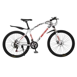 Kays Mountain Bike Kays Mountain Bike, 26 Inch Wheel Carbon Steel Frame Mountain Bicycles, With Double Disc Brake And Front Fork (Color : White, Size : 27-speed)