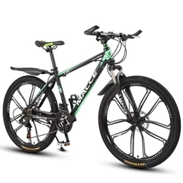 Kays Mountain Bike Kays Mountain Bike, 26 Inch Women / Men MTB Bicycles Lightweight Carbon Steel Frame 21 / 24 / 27 Speeds With Front Suspension (Color : Green, Size : 21speed)