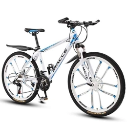 Kays Bike Kays Mountain Bike, 26 Inch Women / Men MTB Bicycles Lightweight Carbon Steel Frame 21 / 24 / 27 Speeds With Front Suspension (Color : White, Size : 21speed)