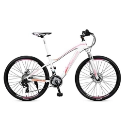 Kays Mountain Bike Kays Mountain Bike, 26”Men / Women Hardtail Bike, Aluminium Frame With Disc Brakes And Front Suspension, 27 Speed (Color : Pink)