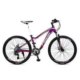 Kays Bike Kays Mountain Bike, 26”Men / Women Hardtail Bike, Aluminium Frame With Disc Brakes And Front Suspension, 27 Speed (Color : Purple)