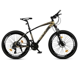 Kays Mountain Bike Kays Mountain Bike, 26”Men / Women MTB Bicycles, Carbon Steel Frame, Double Disc Brake And Front Fork (Color : Black+Gold, Size : 21 Speed)