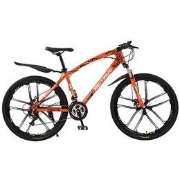 Kays Mountain Bike Kays Mountain Bike 26" Unisex Ravine Bike Carbon Steel Frame 21 / 24 / 27 Speeds Disc Brake Front Suspension Oneness Wheel (Color : Orange, Size : 24speed)