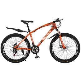 Kays Bike Kays Mountain Bike 26" Unisex Ravine Bike Carbon Steel Frame 21 / 24 / 27 Speeds Disc Brake Front Suspension Spoke Wheel (Color : Orange, Size : 24speed)