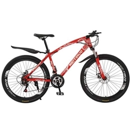 Kays Bike Kays Mountain Bike 26" Unisex Ravine Bike Carbon Steel Frame 21 / 24 / 27 Speeds Disc Brake Front Suspension Spoke Wheel (Color : Red, Size : 21speed)