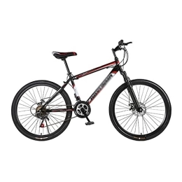 Kays Mountain Bike Kays Mountain Bike Carbon Steel Frame 26 Inch Wheels 21 Speed Shifter Dual Disc Brakes Front Suspension Mens Bicycle(Color:Red)