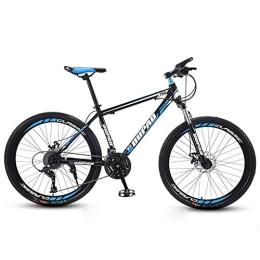 Kays Mountain Bike Kays Mountain Bike, Carbon Steel Frame Hardtail Mountain Bicycles, Double Disc Brake And Front Fork, 26 Inch Spoke Wheel (Color : Black+Blue, Size : 21-speed)