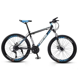 Kays Bike Kays Mountain Bike, Carbon Steel Frame Hardtail Mountain Bicycles, Double Disc Brake And Front Fork, 26 Inch Spoke Wheel (Color : Black+Blue, Size : 27-speed)