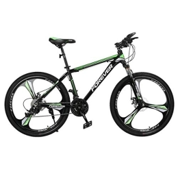 Kays Mountain Bike Kays Mountain Bike, Carbon Steel Frame Men / Women Hardtail Mountain Bicycles, Dual Disc Brake And Front Suspension, 26 Inch (Color : Green, Size : 27-speed)