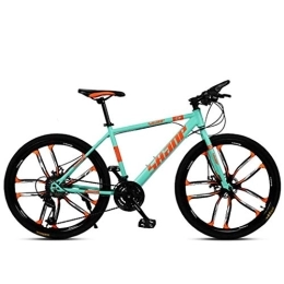 Kays Bike Kays Mountain Bike, Hardtail Mountain Bicycles, Carbon Steel Frame, Front Suspension And Dual Disc Brake, 26 Inch (Color : Green, Size : 21-speed)