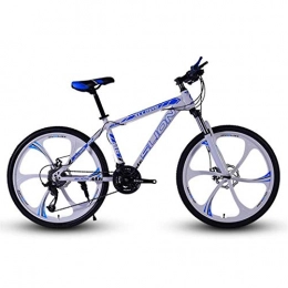 Kays Mountain Bike Kays Mountain Bike, Men / Women Hardtail Bicycles, Carbon Steel Frame, Dual Disc Brake Front Suspension, 26 Inch Wheel (Color : White+Blue, Size : 24 Speed)