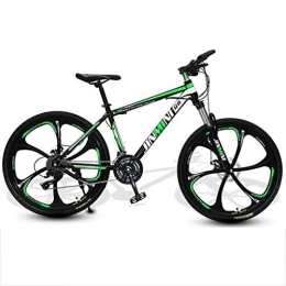Kays Mountain Bike Kays Mountain Bike, Men / Women MTB Bicycles, Carbon Steel Frame, Front Suspension And Dual Disc Brake, 26 Inch Mag Wheels (Color : Black+Green, Size : 21 Speed)