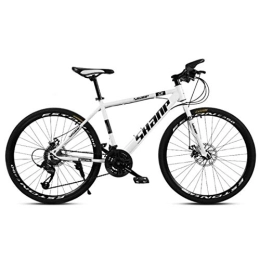 Kays Bike Kays Mountain Bike, MTB Bicycles Carbon Steel Frame, Front Suspension And Dual Disc Brake, 26 Inch Wheels (Color : White, Size : 21-speed)