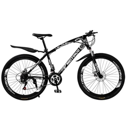 Kays Bike Kays Mountain Bikes 21 / 24 / 27 Speed Dual Disc Brake 26 Inches Spoke Wheels Bicycle Carbon Steel Frame With Suspension Fork(Size:21 Speed, Color:Black)