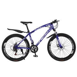 Kays Mountain Bike Kays Mountain Bikes 21 / 24 / 27 Speed Dual Disc Brake 26 Inches Spoke Wheels Bicycle Carbon Steel Frame With Suspension Fork(Size:21 Speed, Color:Blue)