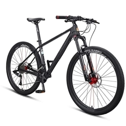 KDHX Mountain Bike KDHX 27.5 Inch 33 Speed Mountain Bike Full Suspension Carbon Fiber Hard Frame Front Suspension and Disc Brake for Youth Off Road Racing (Size : 33 speed)