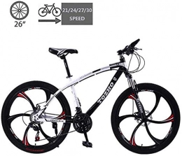KEMANDUO Mountain Bike KEMANDUO 26 inch adult mountain bike, black and white cutter wheel 6, and the adjustment of the seat front suspension, disc gear bis MTB, 24speed