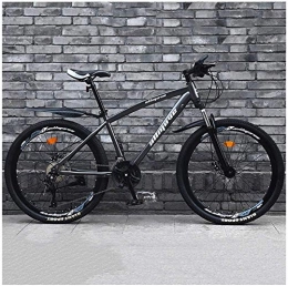KEMANDUO Mountain Bike KEMANDUO 26"mountain bike double shock rigid adult men and women, high-carbon double disc brakes bicycle spokes matte gray London Ultimate Mountain Bike, 24speed