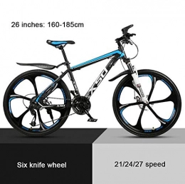 KEMANDUO Bike KEMANDUO 26"mountain bike shock absorber dark blue top with six cutter wheel, high carbon hard mountain bike, adjustable seats, 21 / 24 / 27-speed, 21speed