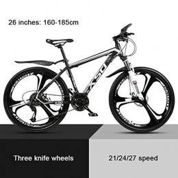 KEMANDUO Bike KEMANDUO 26"mountain bike shock absorber in black and white top with Mito wheel, high carbon hard mountain bike, adjustable seats, 21 / 24 / 27-speed, 21speed